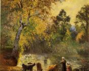 卡米耶 毕沙罗 : Autumn, Montfoucault Pond